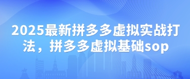 2025最新拼多多虚拟实战打法，拼多多虚拟基础sop_久创网