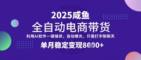 全网首发【闲鱼全自动电商带货】三年磨一剑，一朝露锋芒，单月稳定变现8k+【揭秘】_久创网