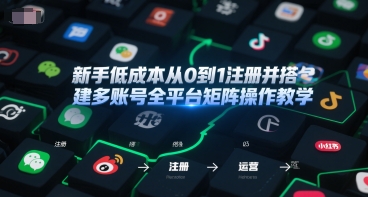 新手低成本从0到1注册并搭建多账号全平台矩阵操作教学，手机号-邮箱-IP-工具_久创网