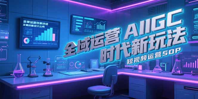 全域运营AIGC时代新玩法，文案封面设计公式，短视频运营SOP_久创网