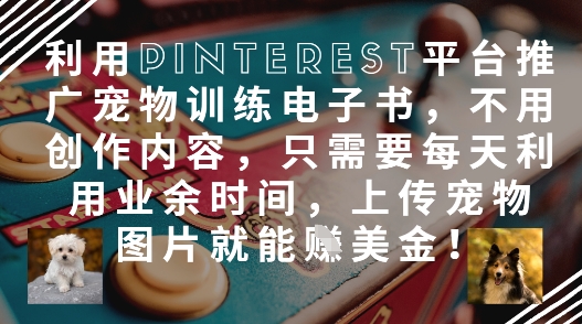 利用Pinterest平台推广宠物训练电子书，不用创作内容，只需要每天利用业余时间，上传宠物图片就能挣美金!_久创网