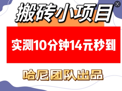 搬砖小项目，实测10分钟14元秒到，每天稳定几张(赠送必看稳定)_久创网