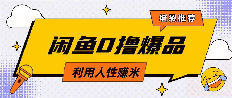咸鱼0撸玩法利用人性售卖商品达到日挣2张的效果_久创网