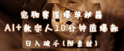 宠物赛道爆单秘籍：AI+数字人10分钟造爆款，日入1k_久创网