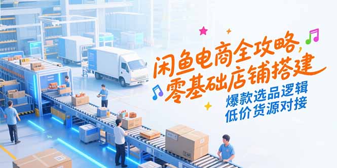 闲鱼电商全攻略，零基础店铺搭建，爆款选品逻辑，低价货源对接_久创网