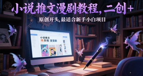 小说推文漫剧教程，二创+原创开头，最适合新手小白项目_久创网
