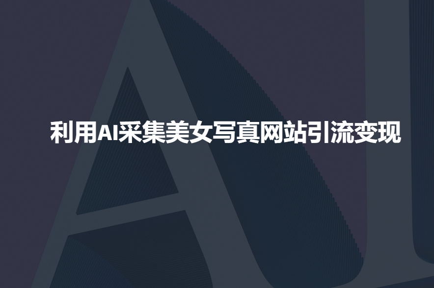 利用AI采集美女写真网站引流变现，引流嘎嘎的_久创网