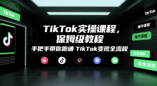 TikTok实操课程，保姆级教程，手把手带你跑通TikTok变现全流程_久创网