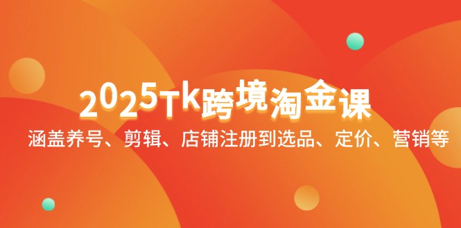 2025Tk跨境淘金课：涵盖养号、剪辑、店铺注册到选品、定价、营销等_久创网