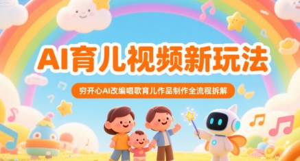 AI育儿视频新玩法，穷开心AI改编唱歌育儿作品制作全流程拆解_久创网