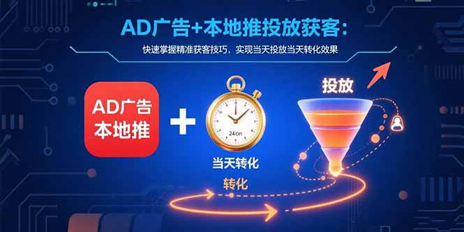 AD广告+本地推投放获客：快速掌握精准获客技巧，实现当天投放当天转化效果_久创网