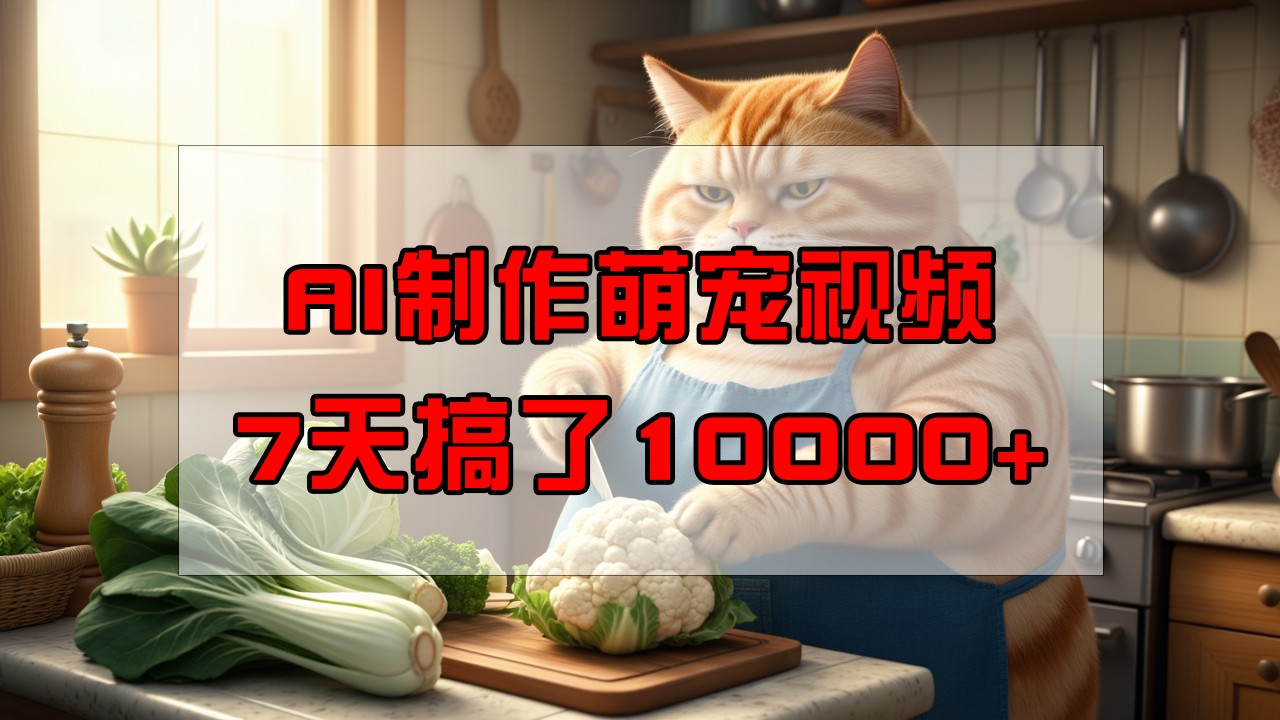 靠AI制作萌宠视频，7天搞了1万+，操作简单门槛低，有手机就行_久创网