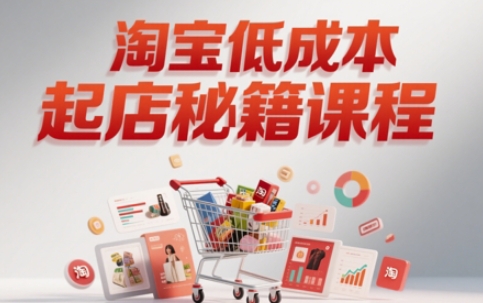 淘宝低成本起店系统课，助你快速起店，实现弯道超车_久创网