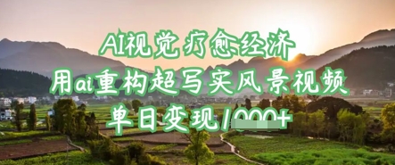 AI视觉疗愈经济：用ai重构超写实风景视频，单日变现多张_久创网