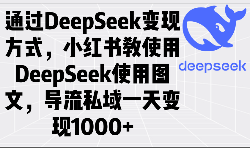 通过DeepSeek变现方式，小红书教使用DeepSeek图文，导流私域一天变现1000+_久创网
