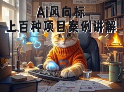 Ai风向标-附100种项目案例玩法-0基础小白到大神ai视频商业应用教学_久创网