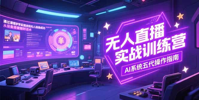 无人直播实操训练营，从设备搭建到话术，AI系统五代操作指南(7月更新_久创网