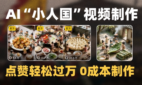爆款1000W+播放微缩景观迷你小人国AI视频0成本制作全流程教学_久创网