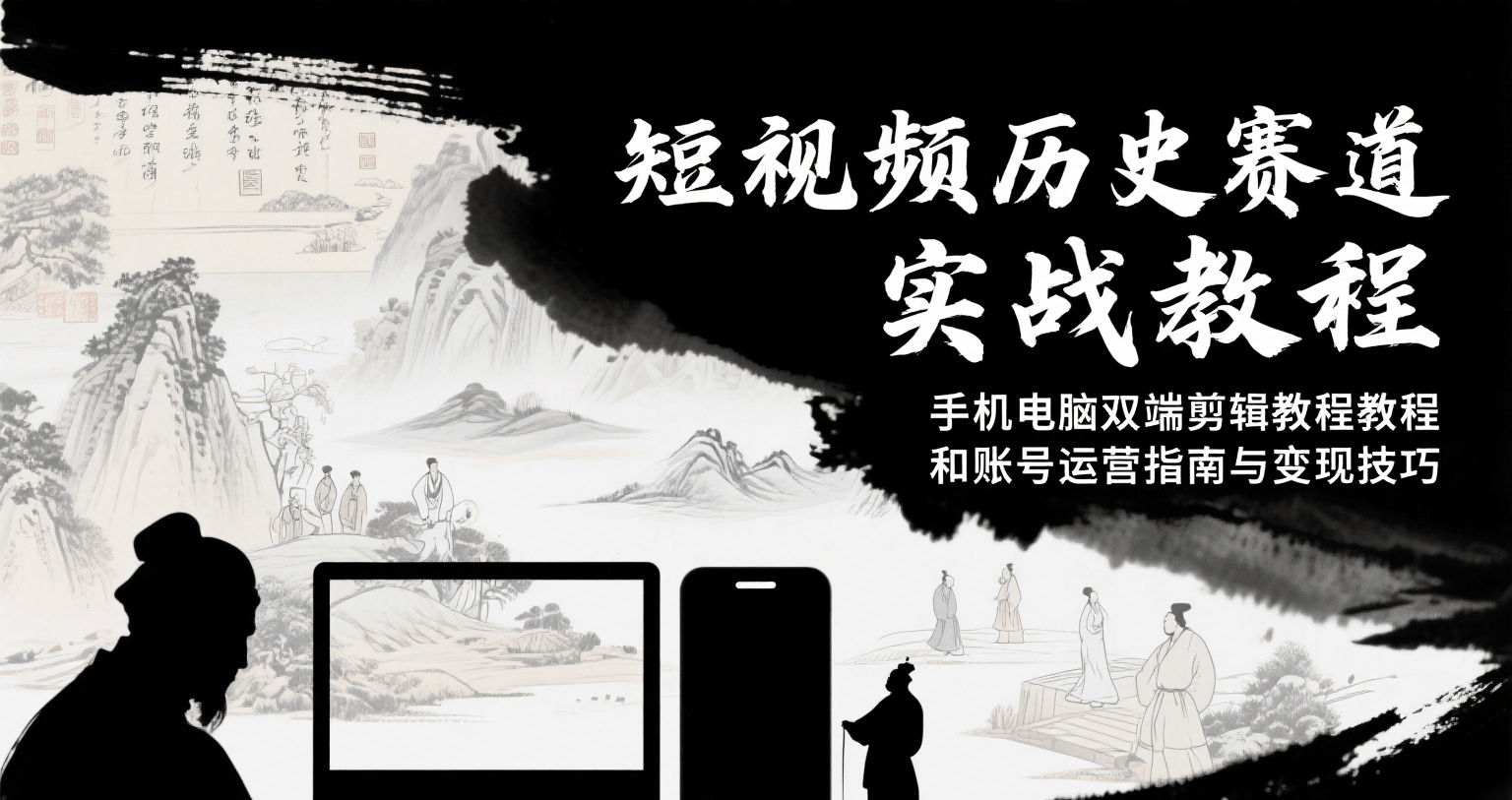 短视频历史赛道实战教程，手机电脑双端剪辑教程和账号运营指南与变现技巧_久创网
