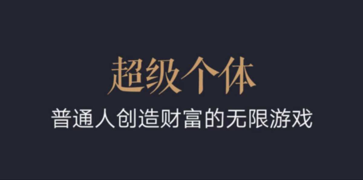 超级个体：2024-2025翻盘指南，普通人创造财富的无限游戏_久创网