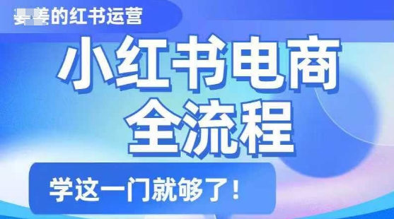 小红书电商全流程，精简易懂，从入门到精通，学这一门就够了_久创网