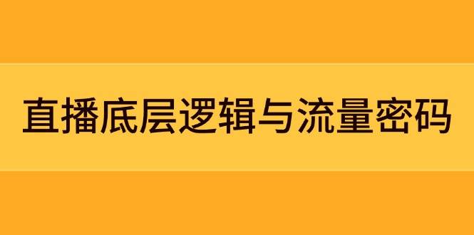 直播底层逻辑与流量密码：定位模型+案例拆解，急速流承接与数据优化全攻略_久创网