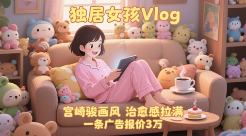 单个账号涨粉71W！用AI制作独居女孩Vlog，宫崎骏画风，治愈感拉满，一条广告报价3W_久创网