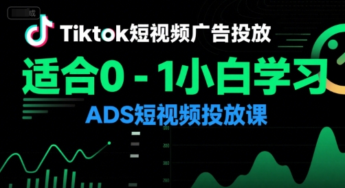 Tiktok短视频广告投放，适合0-1小白学习ADS短视频投放课_久创网